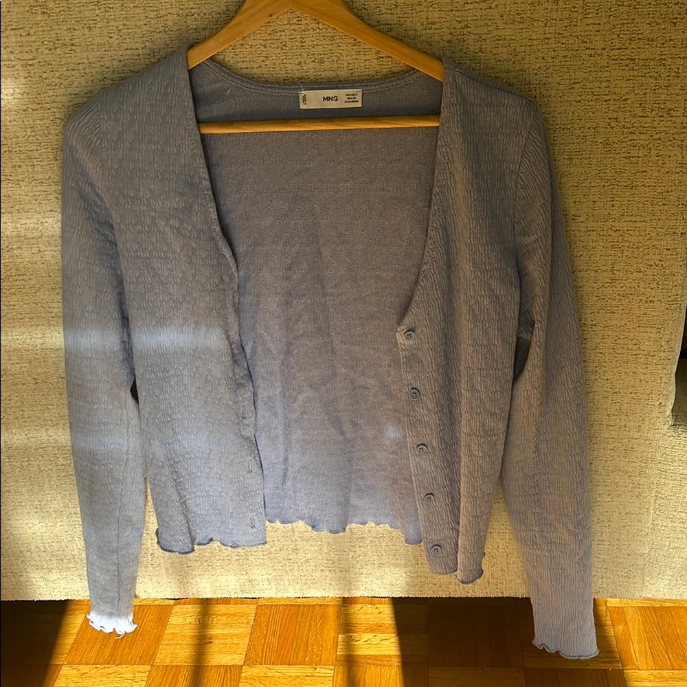 Light Blue Button-Up Cardigan